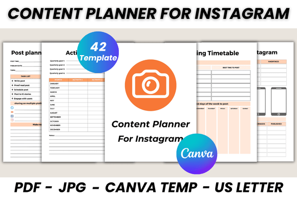 Download Content Planner for Instagram Canva Template - Instagram canva Collection